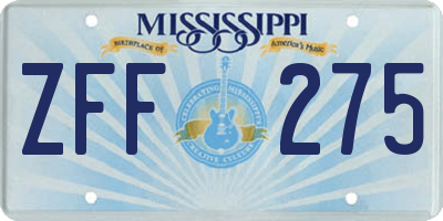 MS license plate ZFF275