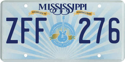 MS license plate ZFF276