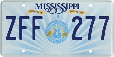 MS license plate ZFF277