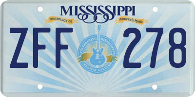 MS license plate ZFF278