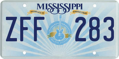 MS license plate ZFF283