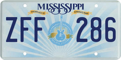 MS license plate ZFF286