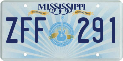 MS license plate ZFF291