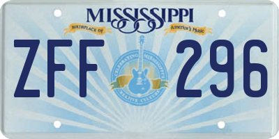 MS license plate ZFF296