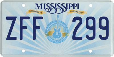 MS license plate ZFF299