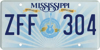 MS license plate ZFF304