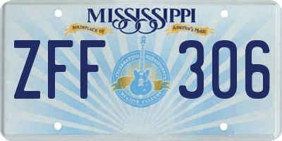 MS license plate ZFF306