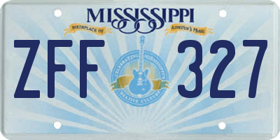 MS license plate ZFF327