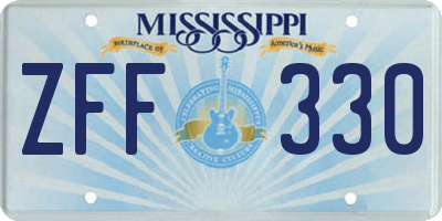 MS license plate ZFF330