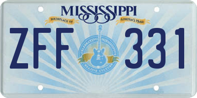 MS license plate ZFF331