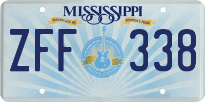 MS license plate ZFF338