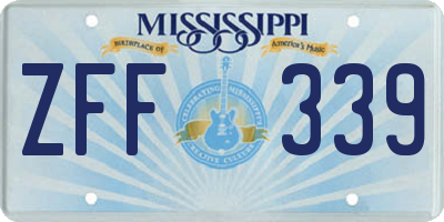 MS license plate ZFF339