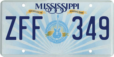 MS license plate ZFF349
