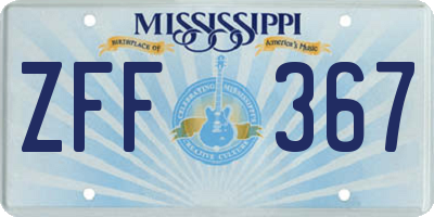 MS license plate ZFF367