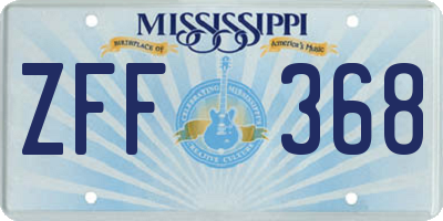 MS license plate ZFF368