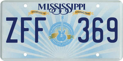 MS license plate ZFF369
