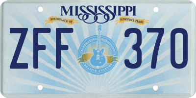 MS license plate ZFF370