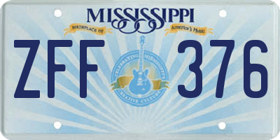MS license plate ZFF376