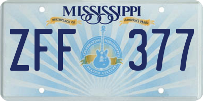 MS license plate ZFF377