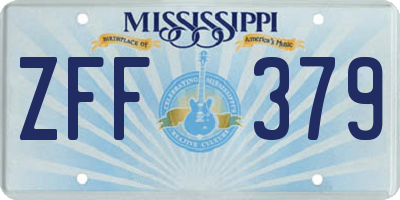 MS license plate ZFF379