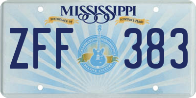 MS license plate ZFF383