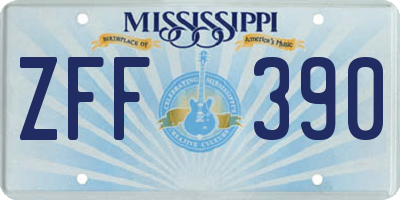 MS license plate ZFF390