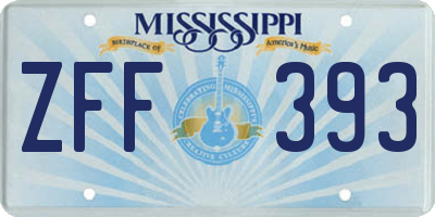 MS license plate ZFF393
