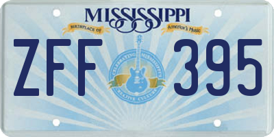 MS license plate ZFF395
