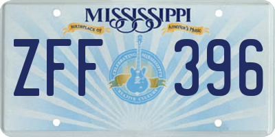 MS license plate ZFF396