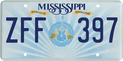MS license plate ZFF397