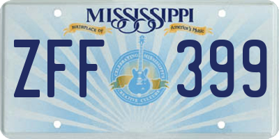 MS license plate ZFF399