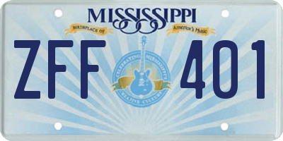 MS license plate ZFF401