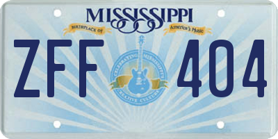 MS license plate ZFF404