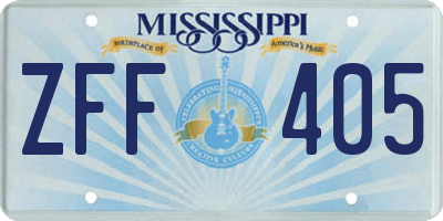 MS license plate ZFF405