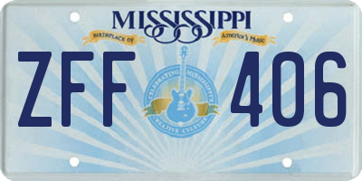 MS license plate ZFF406