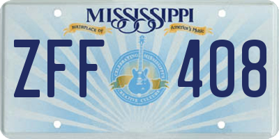 MS license plate ZFF408