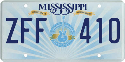MS license plate ZFF410
