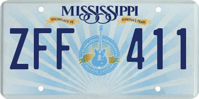 MS license plate ZFF411