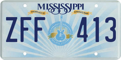 MS license plate ZFF413