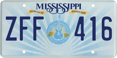 MS license plate ZFF416