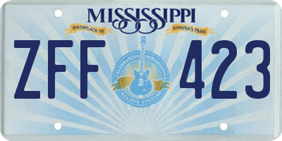 MS license plate ZFF423