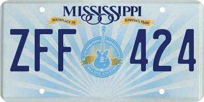 MS license plate ZFF424