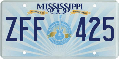 MS license plate ZFF425