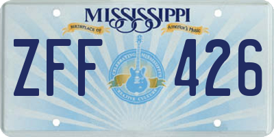 MS license plate ZFF426