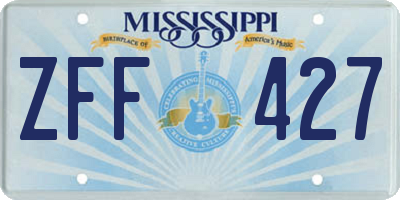 MS license plate ZFF427