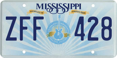 MS license plate ZFF428