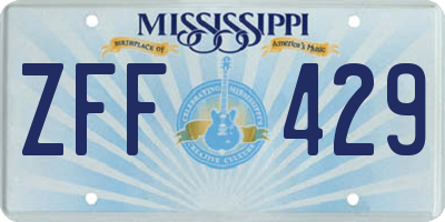 MS license plate ZFF429