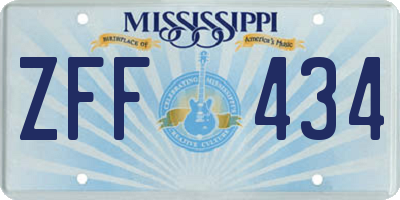 MS license plate ZFF434