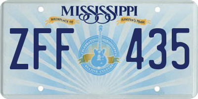 MS license plate ZFF435