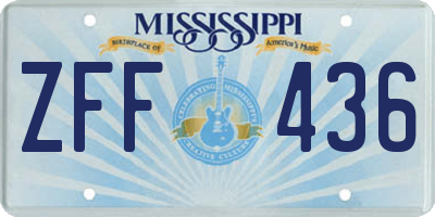 MS license plate ZFF436